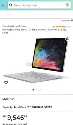 Microsoft Surface Book 2, 15 inch Core i7 Generation: 8th