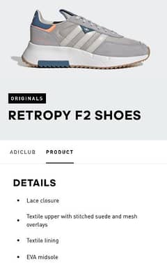 Adidas Retropy F2 Shoes- Never used, 9.5US