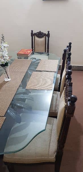Dining Table Mirror top with 8 chairs, just like new 1