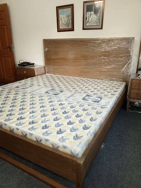 Modern Queen Sized Bed with Side Tables Custom Built Brand New 1