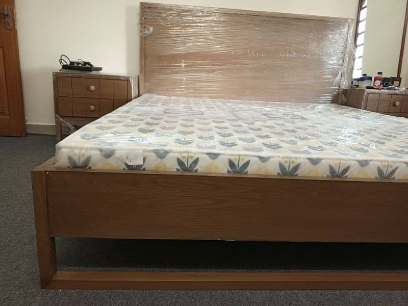 Modern Queen Sized Bed with Side Tables Custom Built Brand New 2