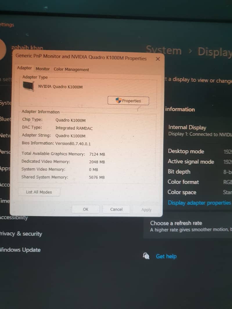 core i7 3rd gen nvidia k1000m 2gb card laptop 15.6 inch screen 3