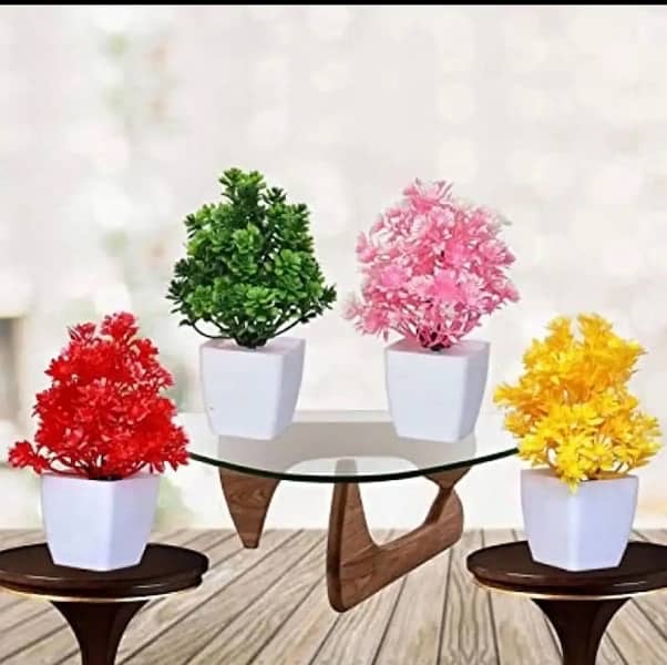 Pack of 4 Mini Plant Artificial Decoration Piece for home Upto 30% off 0