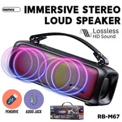 REMAX RB-M67 SUPER BASS WIRELESS BLUETOOTH SPEAKER RGB LIGHTS RB M67