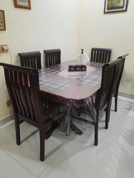 6 seater dining table pure sheesham 1