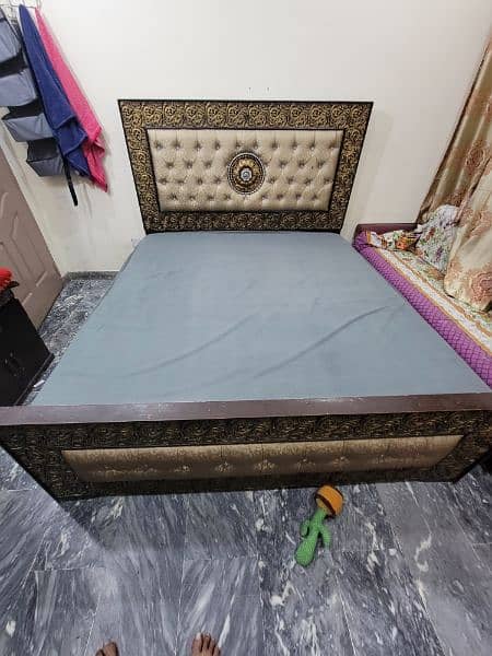 wooden bed with dressing and side tables 2