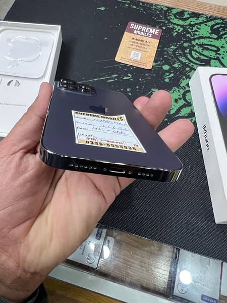 iPhone 14 Pro Max, Non PTA, 256gb, Deep Purple, 97%, with Box in P. W. D 3