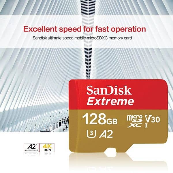 SanDisk Extreme Micro SDXC Memory Card 128GB V30 4K (100% Original) 3