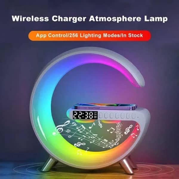 G63 G shape lamp integrated speakers, wireless charger and RGB lights 1