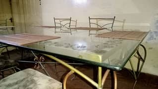 glass top dining table set for sale