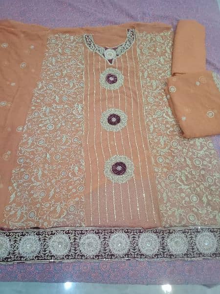 5 party wear unstitched dresses and 2 sareess 10