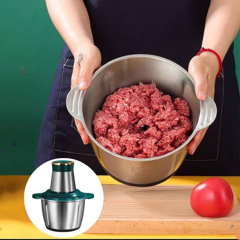 Electric Meat Chopper Grinder - Stainless Steel 2L Food Processor 1