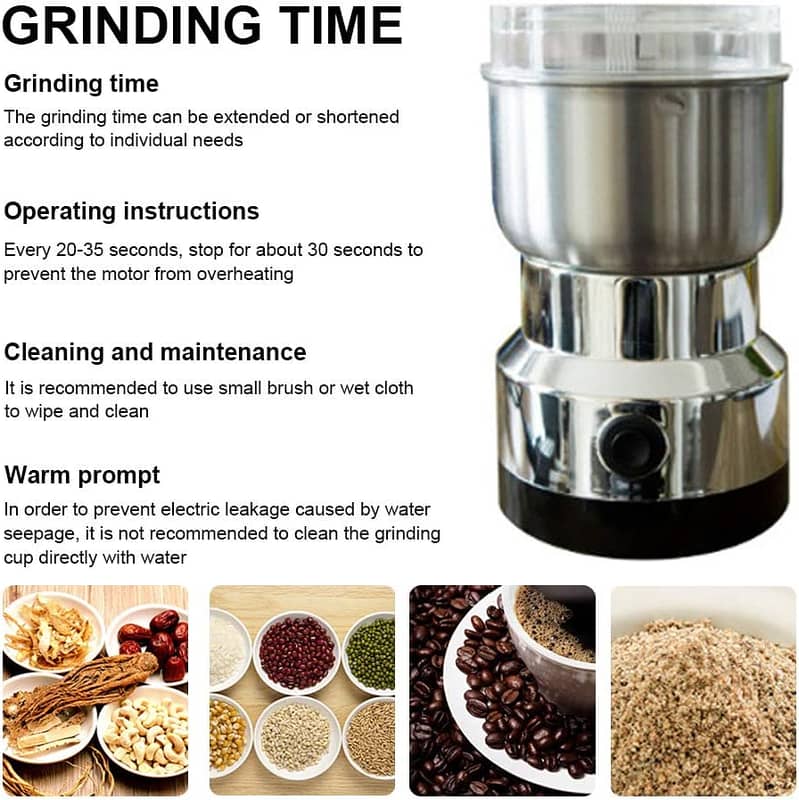 Stainless Steel Electric Nima Coffee Grinder 4