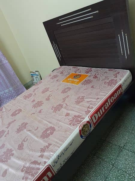 Bed (6 by 4) with dura foam  mattress-price   negotiable 0