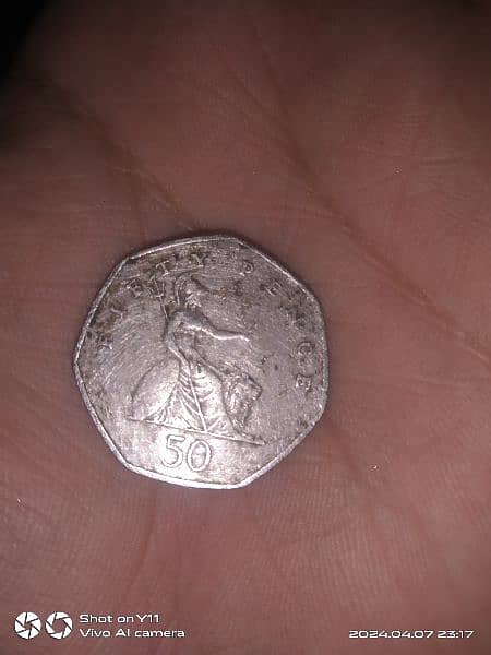 fifty pence English coin 2
