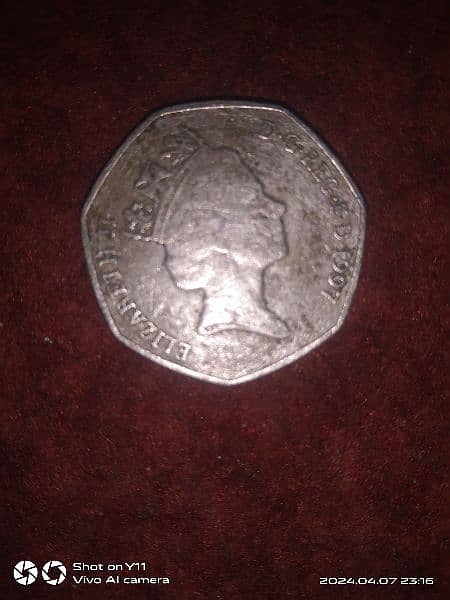 fifty pence English coin 3