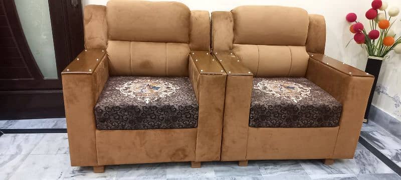 sofa set 5 seater high quality velvet fabric with molty foam inside 1