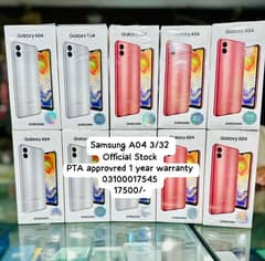 Samsung A04 3/32 GB Stock PTA With. 1 year Offical warranty Boxpack
