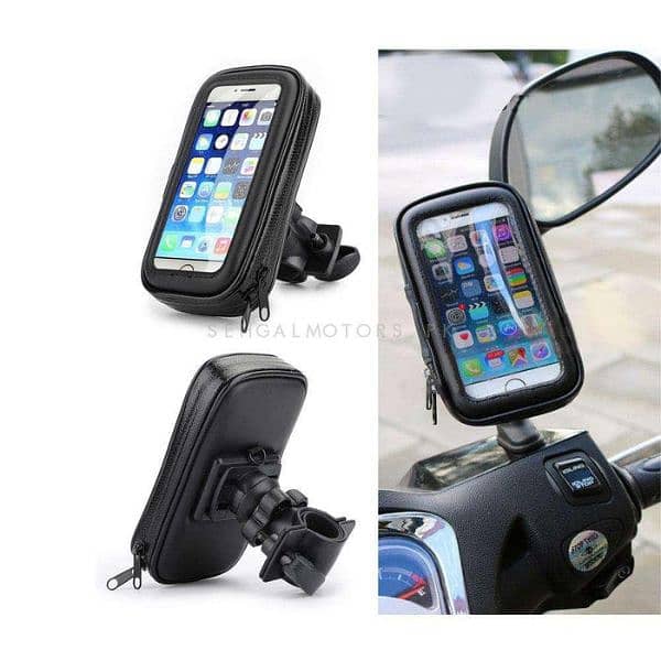 Universal Bike Mobile Holder With Cover For Protection From Rain 0