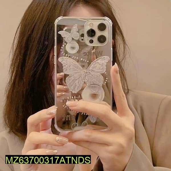 Iphone back case only-cute mirror butterfly design 0