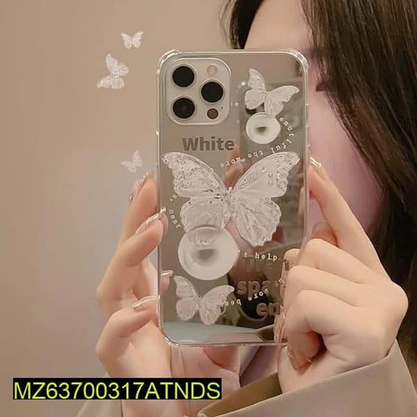 Iphone back case only-cute mirror butterfly design 1