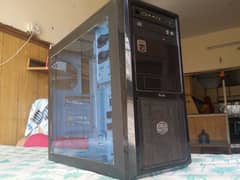 Cooler master heavy gaming pc casing, with transparent glass