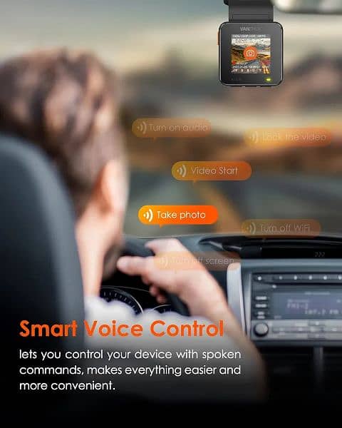 Vantrue E1 2.7K WiFi Mini Dash Cam, Voic Control Front Car Dash Camera 1