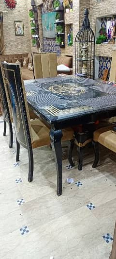 6 Seater Dining Table / Versace Design Dining Table / e 0