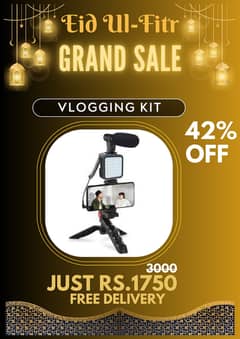 EID OFFER Video-Making Kit Vlogging Tripod ringlight with stand Mics 0