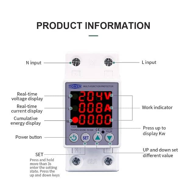 63A Smart Solar Energy Meter units Metering Monitoring Circuit Bre 2