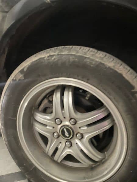 corlloa alloy  rims   tire ka sath hi for sale 03052133225 2