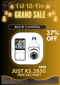 Grand EID sale offer IP cctv wifi Ptz bulb camera clock or mini camera
