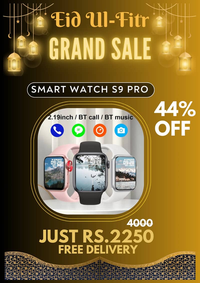 Eid sale offer HK9 Ultra Smart Watch Golden Edition With Additional 1