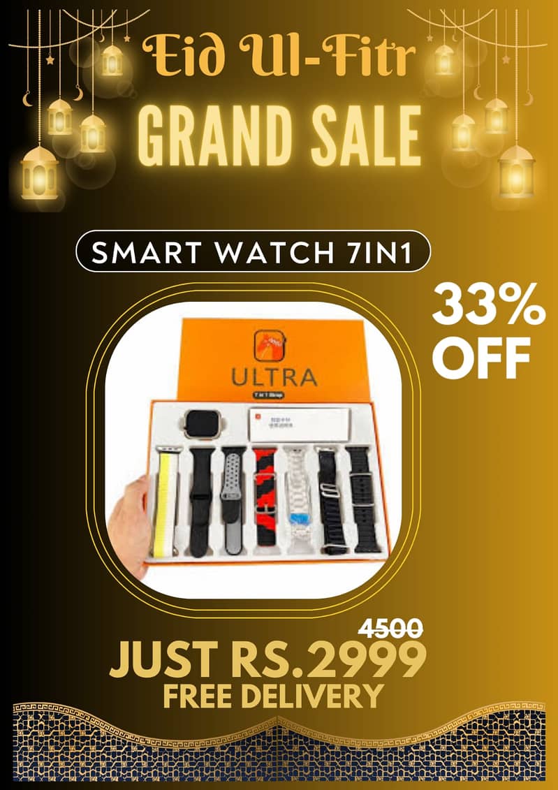 Eid sale offer HK9 Ultra Smart Watch Golden Edition With Additional 2