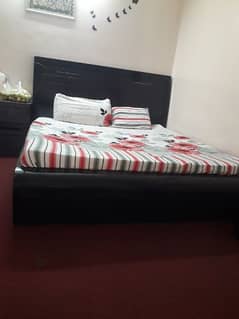 king size wooden set with mattress for sale