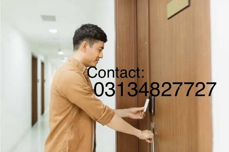 Hotel Card security Handle fingerprint security door lock system 0
