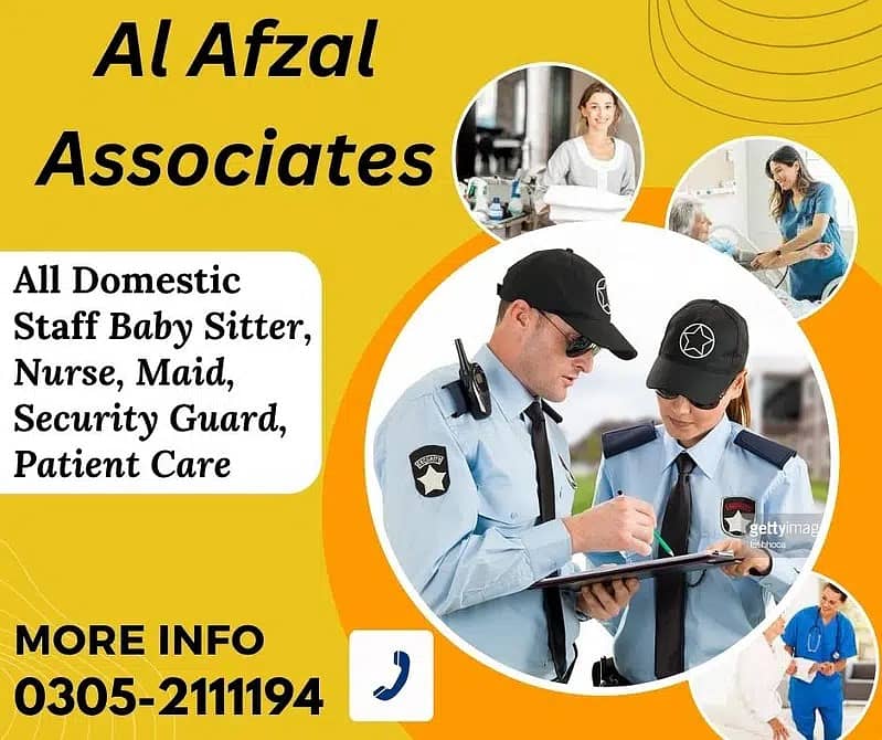MAID BABY SITTER GUARD ALL DOMESTIC STAFF AVAILABLE COOK/HELPER 0