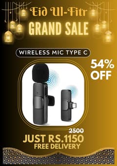 Big Eid sale K8 wirless mic X1 2in1 Wireless Vlogging Kit led light