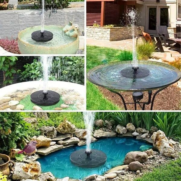 Mini Solar Power Fountain Garden Pool Pond Floating Water Fount 3