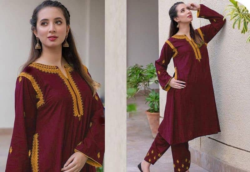 lawn PC suit | printed lawn suit |embroidered women suit |Casual Dress 9