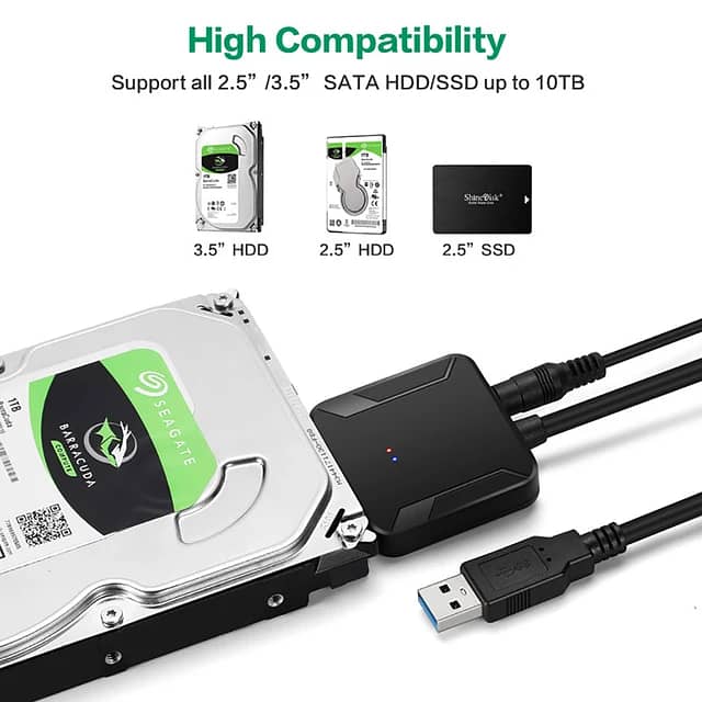 SATA to USB 3.0 Adapter Cable for 3.5/2.5 Inch SSD HDD 1