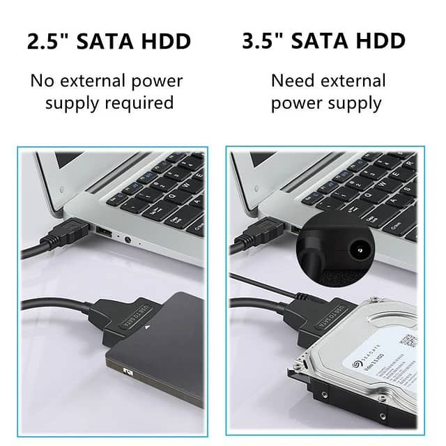 SATA to USB 3.0 Adapter Cable for 3.5/2.5 Inch SSD HDD 4