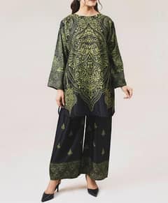 2 Pcs women's stitched Grip printed shirt and trouser. 0