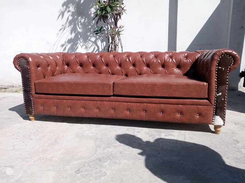 chasterfield sofa 3+3 & 1+2+3 / leather sofa /keekar wood/for sale 6