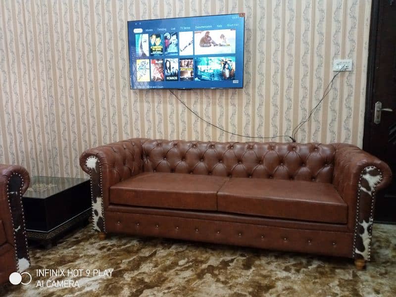 chasterfield sofa 3+3 & 1+2+3 / leather sofa /keekar wood/for sale 15