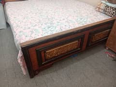 Double bed with one side table and dura foam