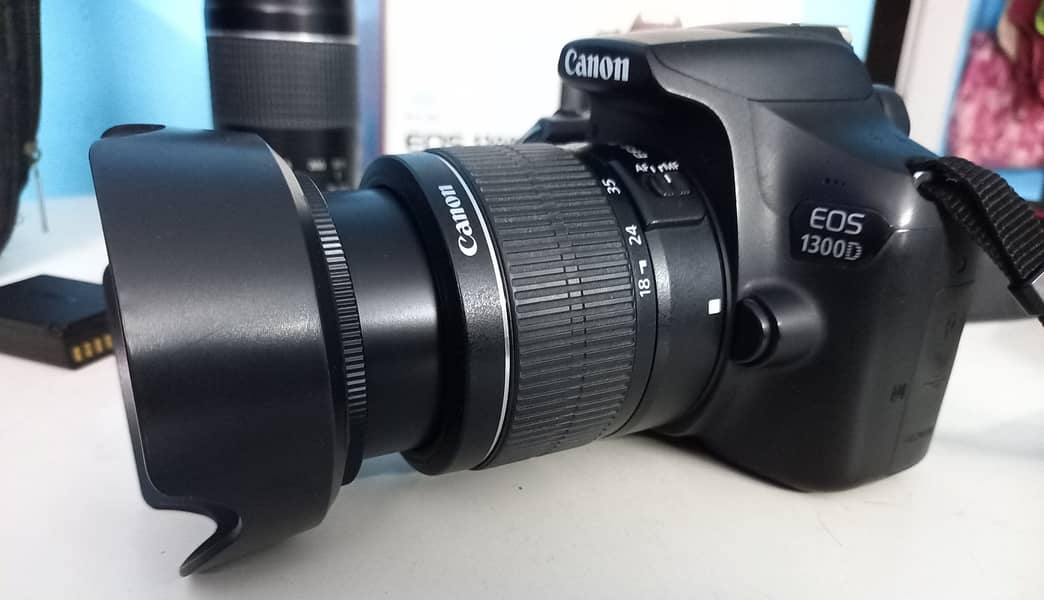Canon EOS 1300D DSLR CAMERA (wifi/NFC ), lens; 18-55 & 75-300 1