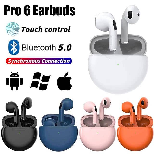 Pro 6 Wireless bud Bluetooth Airport Headfree Earbud Android & iphone 4