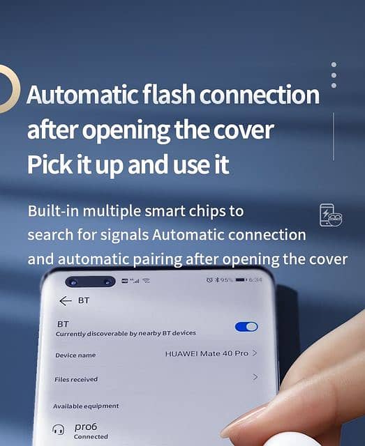 Pro 6 Wireless bud Bluetooth Airport Headfree Earbud Android & iphone 15