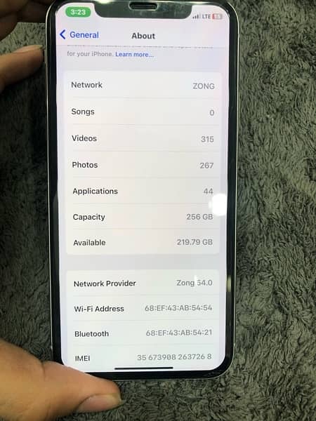 IPhone X  pta Approved water pack 256 GB 11